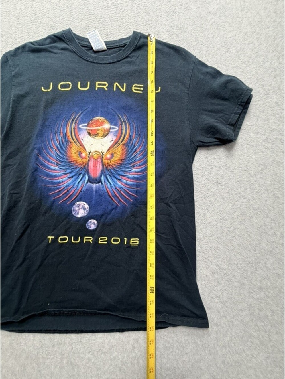 Gildan Journey Band T Shirt Men M Black Tour 2016 Graphic Print Rock Music Short - Picture 2 of 8